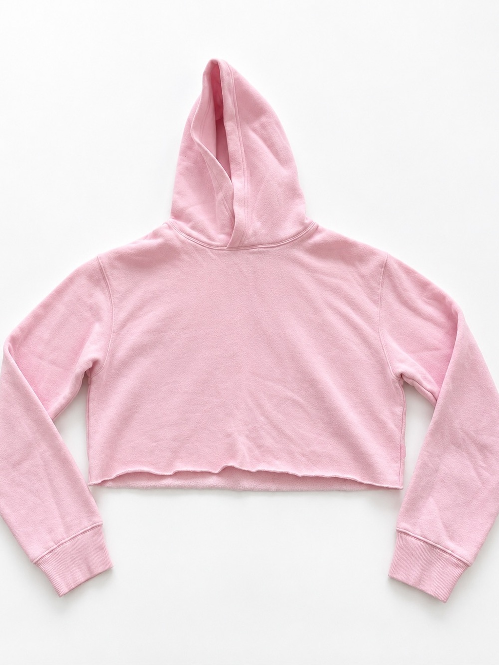 TNA Cropped Pink Hoodie Sweater - Women's Pullover Heavy Fabric